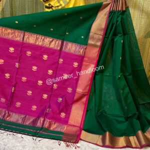 Maheshwari Lotus Pallu Sarees